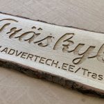 Wooden sign with engraved name 600mm